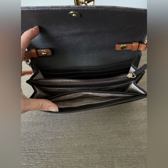 Michael Kors Jet Set Wallet with Adjustable/ Removable Strap in Classic Brown - Picture 5 of 7